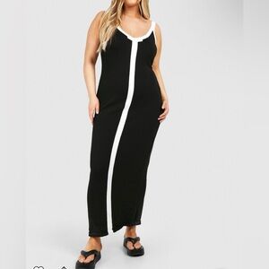 Plus size knitted maxi dress